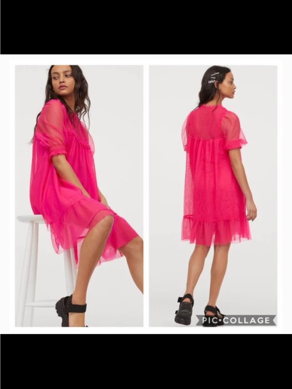 To All The Boys I Loved Before Limited Edition Hot Pink Tulle Smocked Dress.
